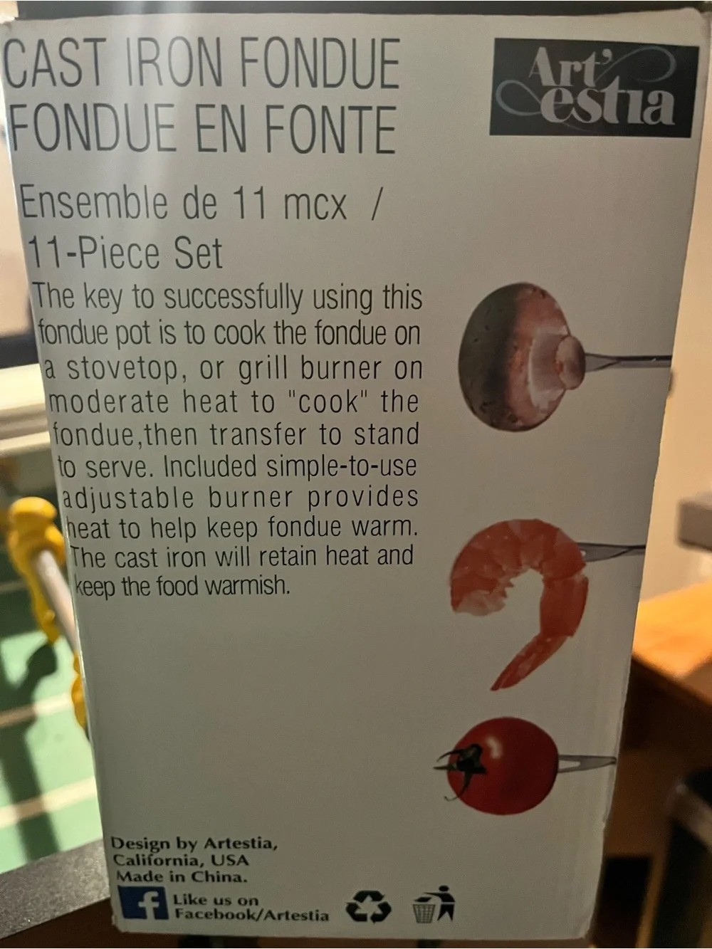 Brand new never opened box Cast Iron Fondue Set 11 piece